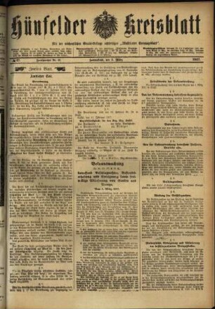 Zweite Ausgabe vom Samstag, den 03. März 1917.