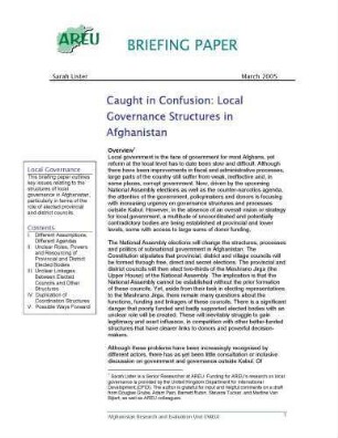 Caught in confusion: local governance structures in Afghanistan