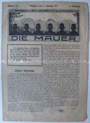 Feldzeitung "Die Mauer" zum Zusammenbruch Italiens