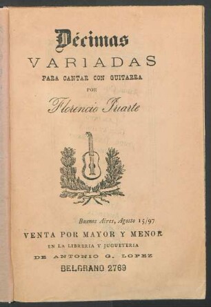 Décimas variadas para cantar con guitarra