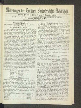 Beilage Nr. 39 zu Stück 49 vom 7. Dezember 1901.