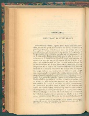 Stendhal : Sus novelas y su crítica de arte