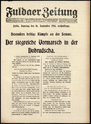 Ausgabe vom Samstag, den 16. September 1916.