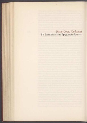 Zu Immermanns Epigonen-Roman