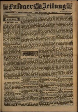 Erste Ausgabe vom Samstag, den 20. Dezember 1902.