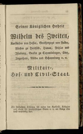Militair-, Hof- und Civil-Staat