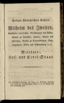 Militair-, Hof- und Civil-Staat