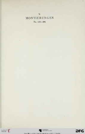 V. Montierungen (Nr. 193-206)