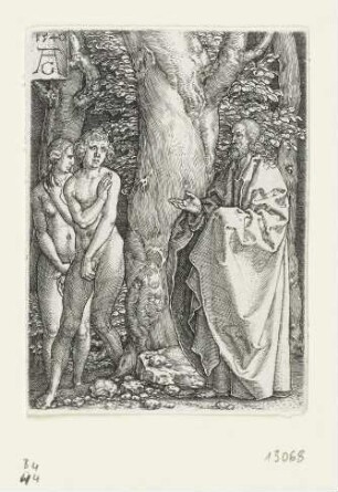 Adam und Eva verbergen sich vor Gott, Blatt 4 der Folge "Geschichte von Adam und Eva"