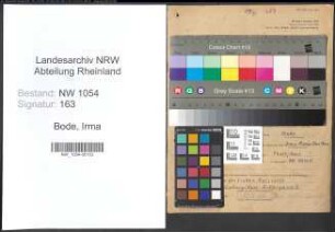 Entnazifizierung Irma Bode , geb. 16.08.1895 ()
