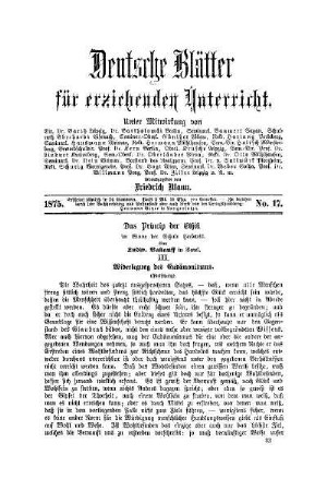 Das Princip der Ethik : im Sinne der Schule Herbarts ; (Fortsetzung)