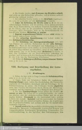 VIII. Darlegung und Beurtheilung der Lernergebnisse