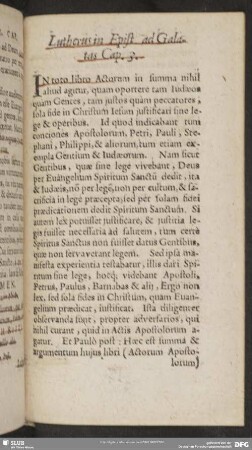 Lutherus in Epist. ad Galatas Cap. 3