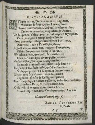 IV. Epithalamium.