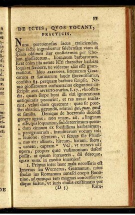 De ictis, quos vocant, practicis.