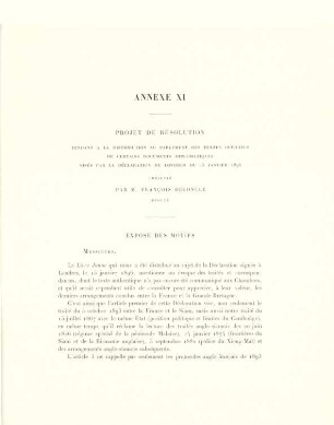 Annexe XI. Projet de Résolution ...