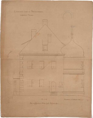 Hildebrand, Adolf von; Garmisch-Partenkirchen; Wohnhaus Riedberg für Hermann Levi - Fassade Nordwest (Aufriss)