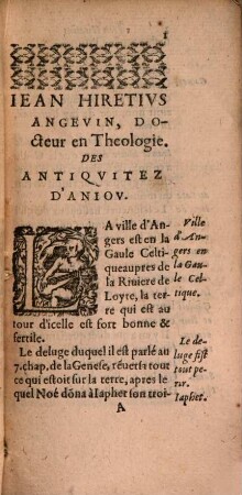 Des antiquitez d'Anjou