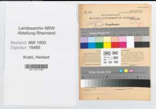 Entnazifizierung Herbert Krahl, geb. 07.01.1908 (Staatsanwalt)