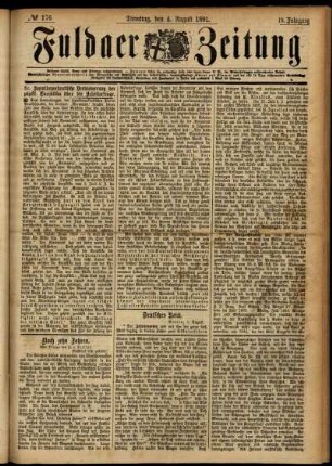 Ausgabe vom Dienstag, den 04. August 1891.