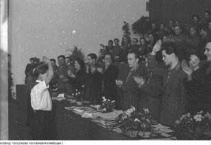 Leipzig, Landesfunktionärs-Konferenz der Freien Deutschen Jugend (FDJ), Porträt Horst Schröder, 4. Februar 1951