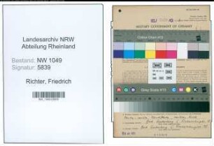 Entnazifizierung Friedrich Richter , geb. 25.12.1906 (Studienrat)