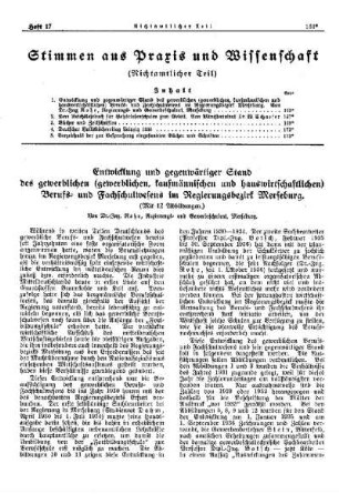 Inhalt : [Stimmen aus Praxis und Wissenschaft] ; [Nichtamtlicher Teil]