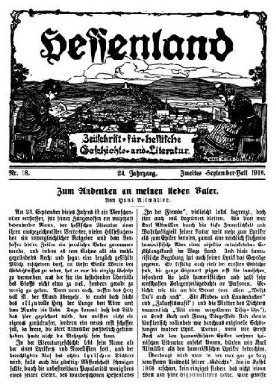 Nr. 18, Zweites September-Heft 1910