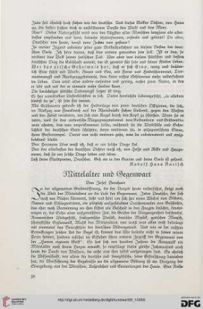 Mittelalter und Gegenwart, [1]