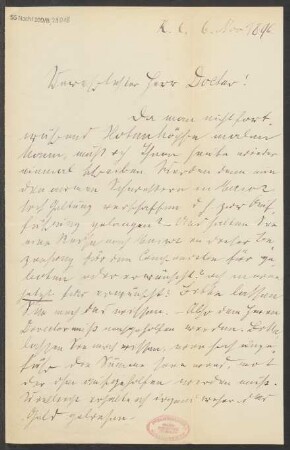 Brief an B. Schott's Söhne : 06.11.1896