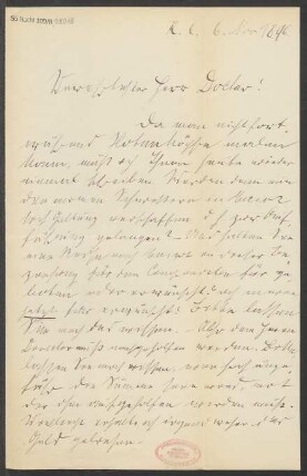 Brief an B. Schott's Söhne : 06.11.1896