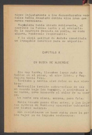 Capítulo X - En busca de albergue