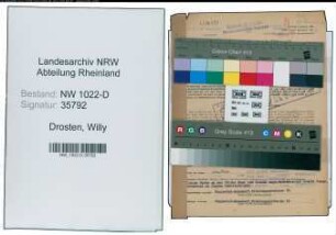 Entnazifizierung Willy Drosten , geb. 16.03.1896 (Bahnbeamter)