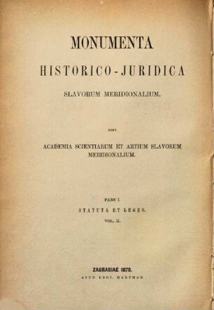Statuta et leges civitatis Spalati