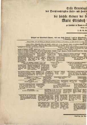 Genealogische Stammtafel des durchlaucht. Pfalzbaierischen Gesammthauses