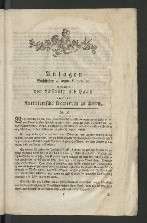 Anlagen Buchstaben A. usque W. inclusive.]