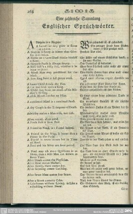 Eine zahlreiche Sammlung Englischer Sprüchwörter