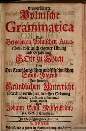 Neu erörterte Polnische Grammatica