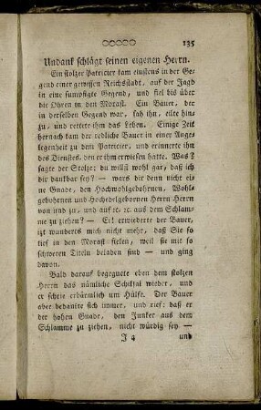 Undank schlägt seinen eigenen Herrn. - Eine Frage.