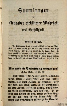 Sammlungen für Liebhaber christlicher Wahrheit und Gottseligkeit. 1862, 1862