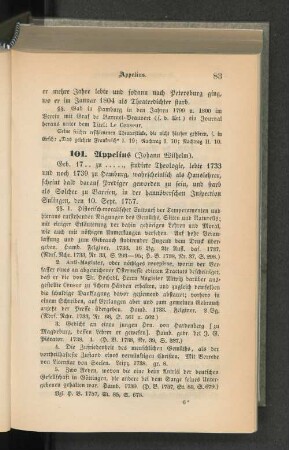 101. Appelius (Johann Wilhem).