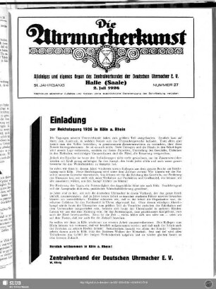 Einladung zur Reichstagung 1926 in Köln a. Rhein