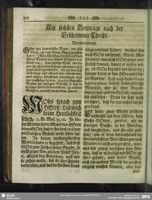 Am sechsten Sonntage nach der Erscheinung Christi