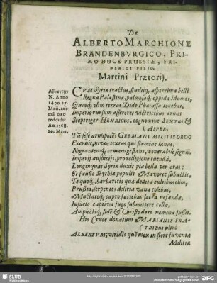 De Alberto Marchione Brandenburgico, Primo Duce Prussiae, Friderici Filio