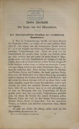 Die nicht-euklidischen Raumformen in analytischer Behandlung