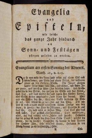 1-109, Evangelia und Episteln