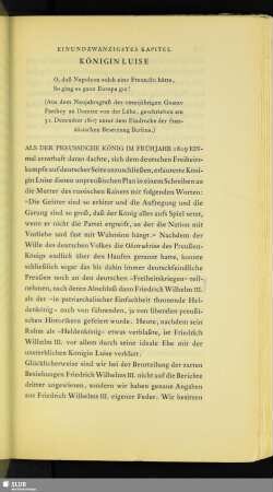 Einundzwanzigstes Kapitel: Königin Luise