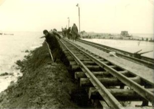 Deichbau Hindenburgdamm - Süd, 1954