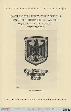 Wappen des Deutschen Reichs und der deutschen Länder