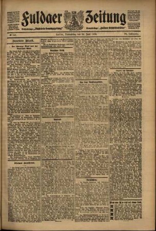 Zweite Ausgabe vom Donnerstag, den 24. Juni 1909.